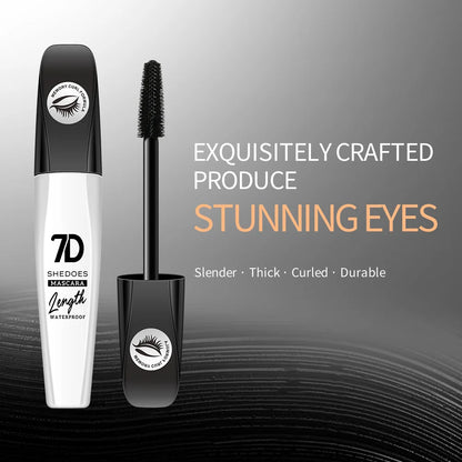7D mascara waterproof and easy to remove makeup, no smudging and no makeup removal, slender and curled thick mascara
