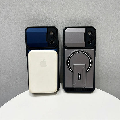 Bracket Holder Lens Protection For Magsafe Case For iPhone 17 16 13 15 14 11 12 Pro Max Plus 16e Shockproof Cases For iPhone Air