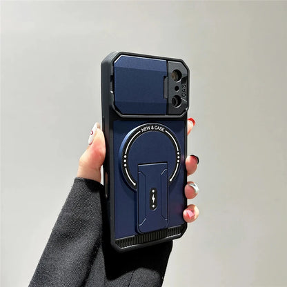 Bracket Holder Lens Protection For Magsafe Case For iPhone 17 16 13 15 14 11 12 Pro Max Plus 16e Shockproof Cases For iPhone Air