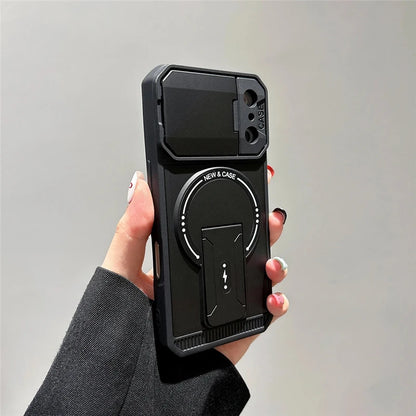 Bracket Holder Lens Protection For Magsafe Case For iPhone 17 16 13 15 14 11 12 Pro Max Plus 16e Shockproof Cases For iPhone Air