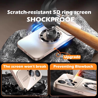 Luxury Titanium Metallic Color Matte Magnetic Case for iPhone 17 16 Pro Max 15 14 Plus 13 12 For Magsafe Wireless Charge Cover