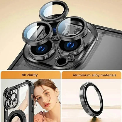 Magnetic Bracket Clear Case For iPhone 13 12 11 14 15 16 17 Pro Max Plus Air E For Magsafe With Holder Stand Shockproof Cover